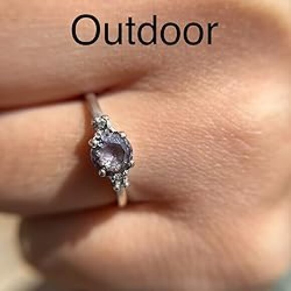 Color Changing Alexandrite Sterling Silver Ring - Picture 11 of 12